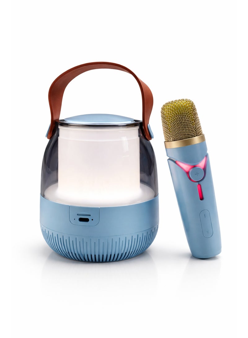 مكبر صوت كاريوكي لاسلكي محمول مزود بتقنية بلوتوث وميكروفون قابل لإعادة الشحن، يدعم تقنية البلوتوث وبطاقة الذاكرة TF ومنفذ USB. - Image 2